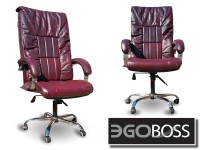 Офисное массажное кресло EGO BOSS EG1001 Maroon в комплектации ELITE натуральная кожа - магазин СпортДоставка. Спортивные товары интернет магазин в Петропавловск-Камчатском 